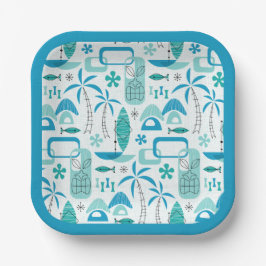 Plato De Papel MCM Hawaiian Village – Blue