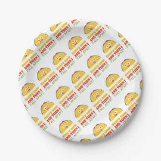 Plato De Papel Me caigo de vez en cuando Taco aparte divertido