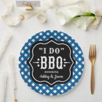 Me Caso Barbacoa Cuadros Azules Boda