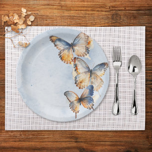 Plato De Papel Me Da Mariposas Blue Modern Bridal Shower