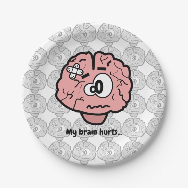 Plato De Papel Me duele el cerebro (Anverso)