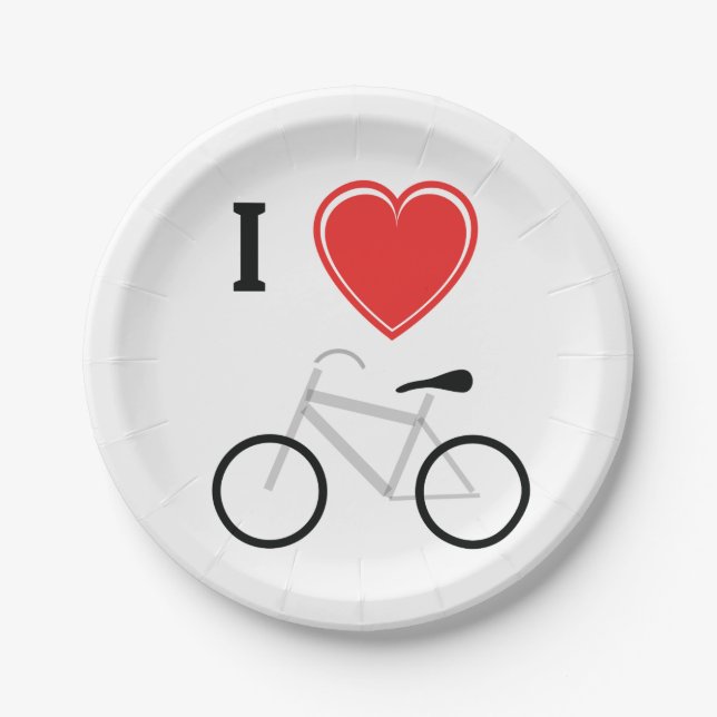 Plato De Papel Me Encanta El Ciclismo (Anverso)