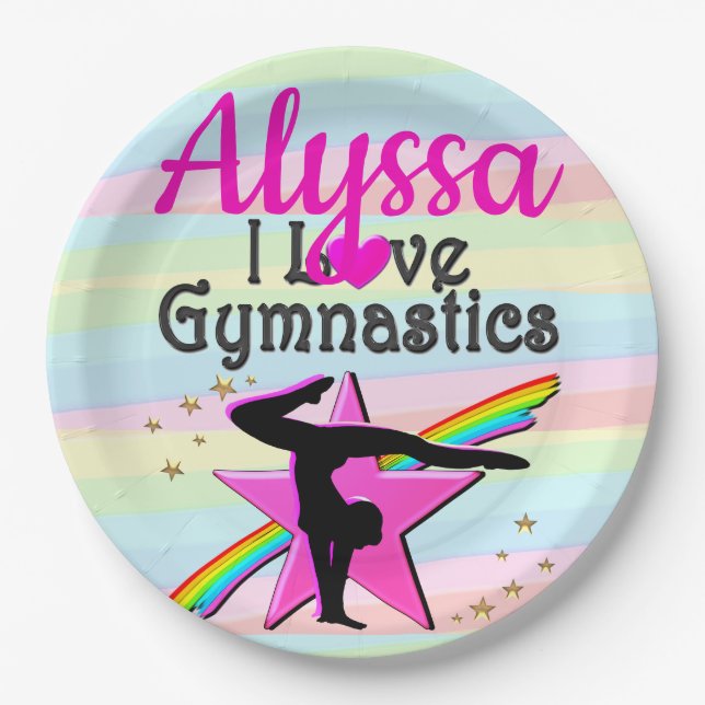 PLATO DE PAPEL ME ENCANTA EL DISEÑO SUPER STAR DE GIMNASIA (Anverso)