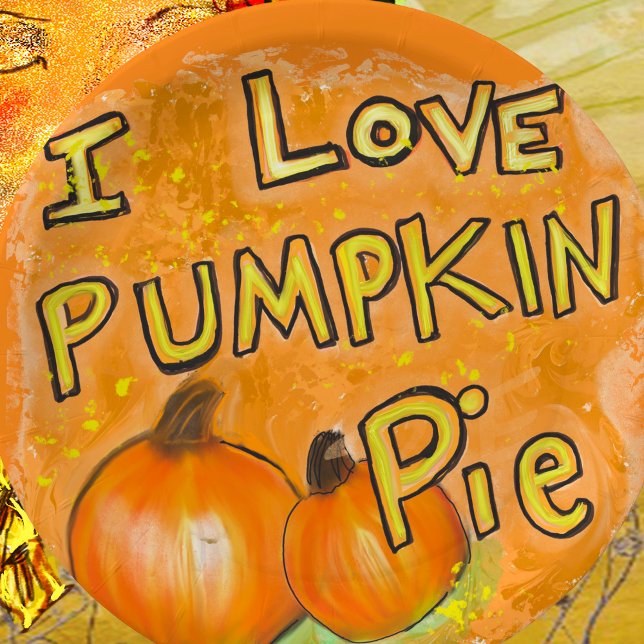 Plato De Papel ' Me encanta el gráfico de tarta de calabaza clási (Subido por el creador)