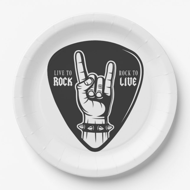 Plato De Papel Me encanta el rock (Anverso)