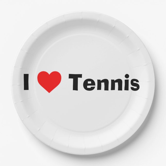 Plato De Papel Me encanta el tenis (Anverso)