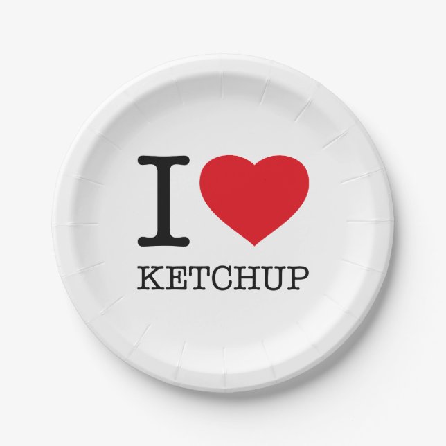 PLATO DE PAPEL ME ENCANTA KETCHUP (Anverso)