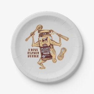 PLATO DE PAPEL ME ENCANTA LA MANTEQUILLA DE PEANUT