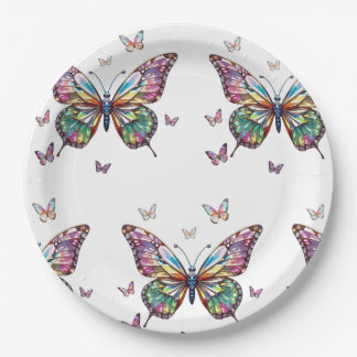 Plato De Papel Me encanta la Placa de papel de mariposas