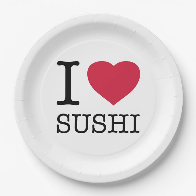 PLATO DE PAPEL ME ENCANTA SUSHI (Anverso)