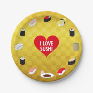 PLATO DE PAPEL ME ENCANTA SUSHI
