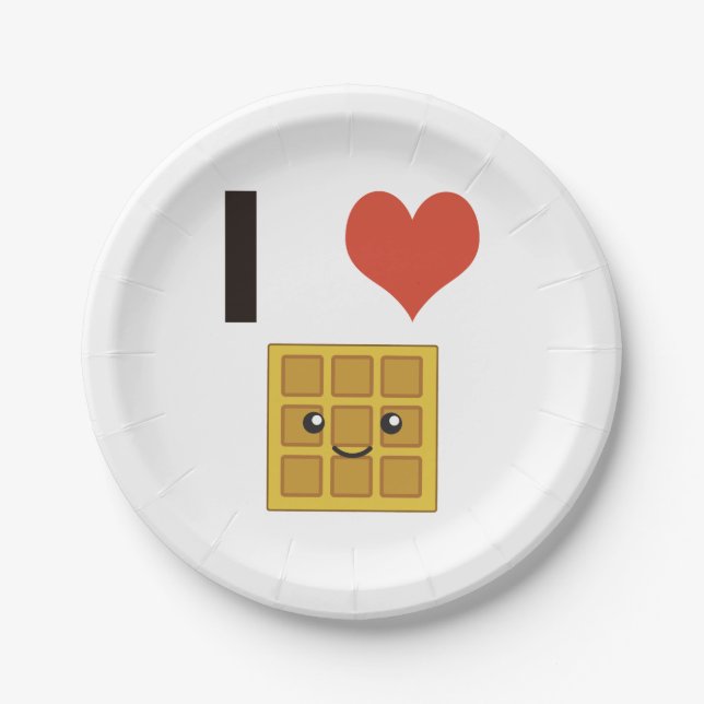 Plato De Papel Me encantan los Waffles (Anverso)