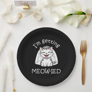 Plato De Papel ¡Me estoy casando con un miau!