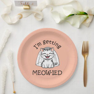 Plato De Papel ¡Me estoy casando con un miau!