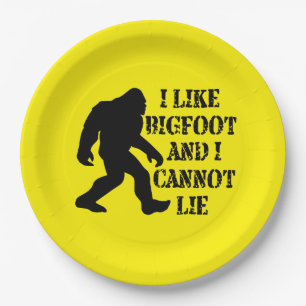 Plato De Papel Me gusta Bigfoot y no puedo mentir