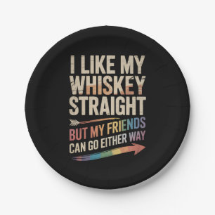 Plato De Papel Me gusta mi whisky solo pero mis amigos LGBTQ