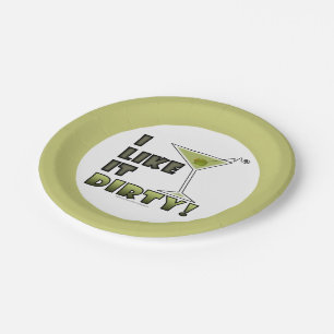 Plato De Papel ¡ME GUSTA MORIR! Humor sucio de cóctel Martini