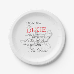 Plato De Papel Me Gustaría Estar En Fiestas Dixie 8 Contar