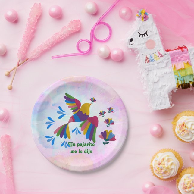 Plato De Papel Me lo dijo un pajarito' – Arte Mexicano (Fiesta)