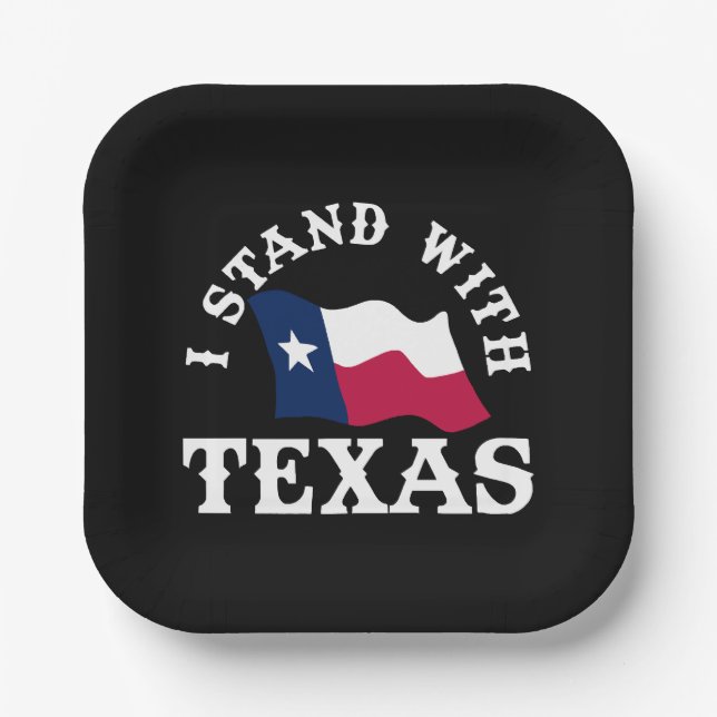 Plato De Papel Me mantengo con Texas (Anverso)