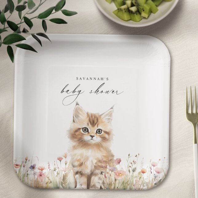 Plato De Papel Meadow Kitten | Cute Personalizado Kitty Cat Baby  (Subido por el creador)
