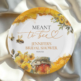 Plato De Papel Meant To Bee | Baño de novia floral acuarela