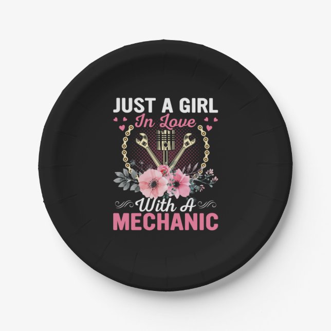 Plato De Papel Mechanic Just A Girl In Love With A Mechanic (Anverso)