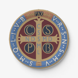 Plato De Papel Medalla de San Benito