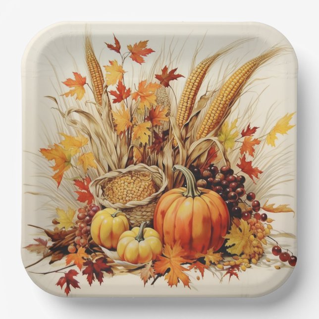 Plato De Papel Medalla Golden Gratitude: Foliage y Florals (Anverso)