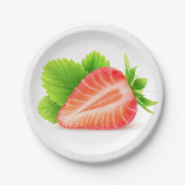Plato De Papel Media de fresa