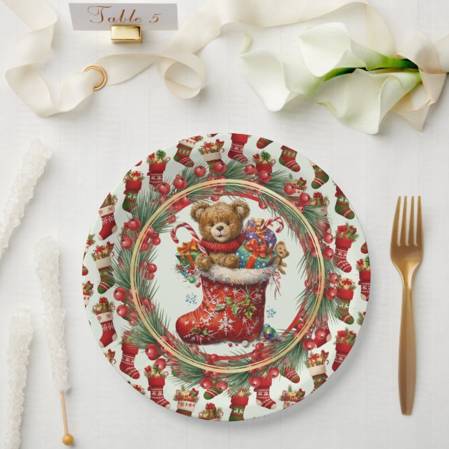 Plato De Papel Medias de Navidad (Boda)