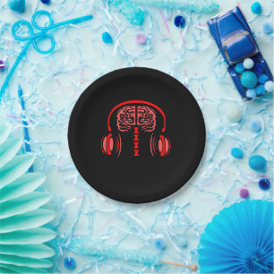 Plato De Papel Médica Brain Tejido Escuchando música