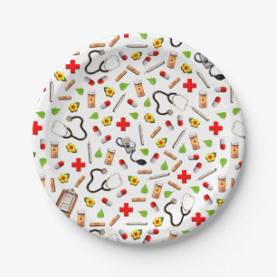 Plato De Papel Médica o Fiesta de Jubilación de Enfermeras