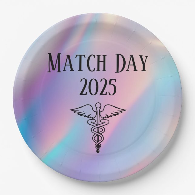 Plato De Papel Médico de Residencia Personalizado Happy Match Day (Anverso)