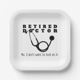 Plato De Papel Médico retirado Stethoscope Sassy Funny Retirement