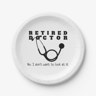Plato De Papel Médico retirado Stethoscope Sassy Funny Retirement