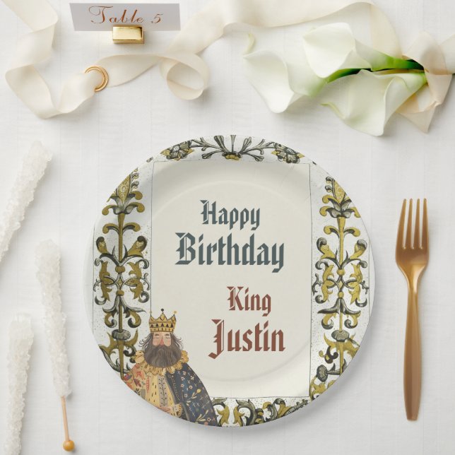 Plato De Papel Medieval Renaissance King Birthday  (Boda)