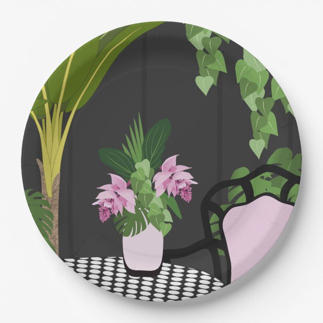 Plato De Papel Medinilla Table Centerpiece Garden Patio (Anverso)