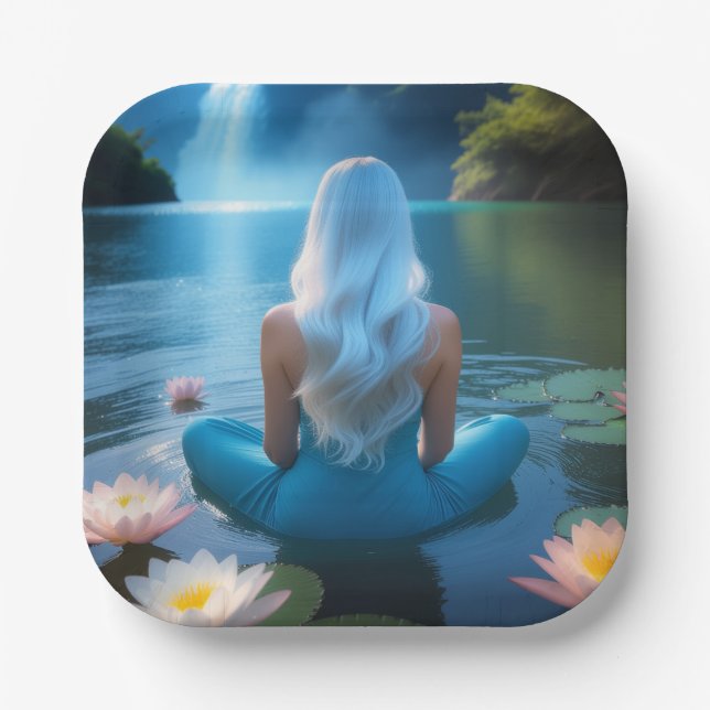 PLATO DE PAPEL MEDITATION - YOGA - WELLNESS - CARPE DIEM (Anverso)