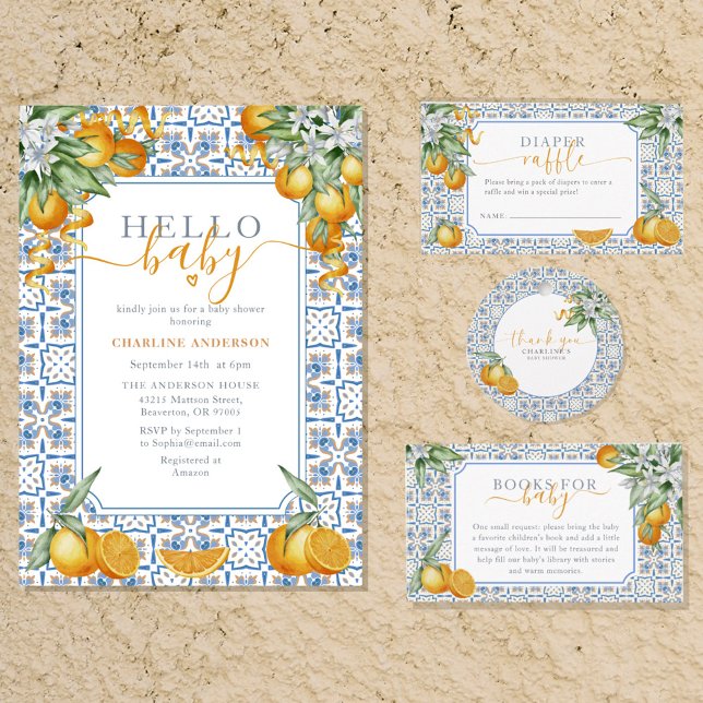 Plato De Papel Mediterranean All Blue tile Citrus (Subido por el creador)