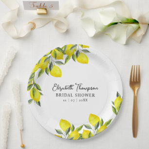 Plato De Papel Mediterranean Lemon Bridal Shower