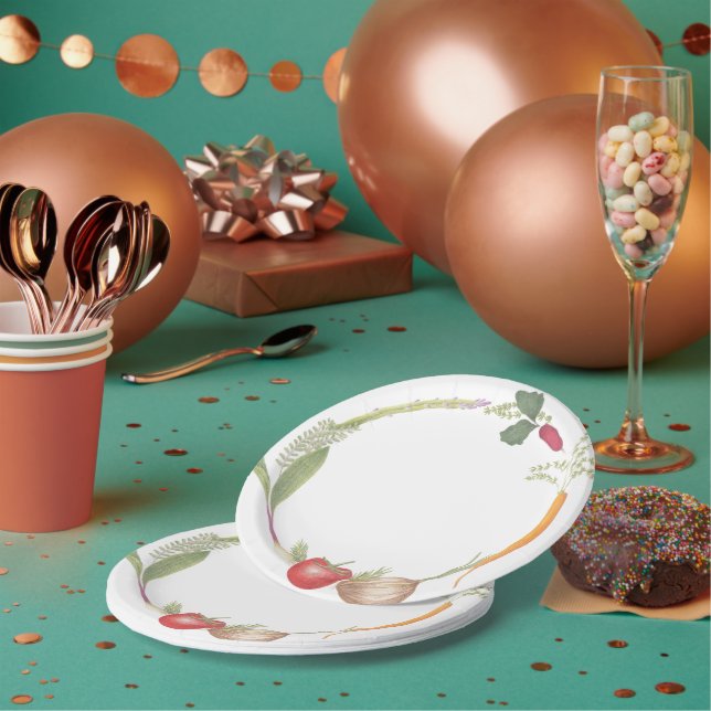 Plato De Papel Medley de verduras de la base de la granja de mano (Multi)