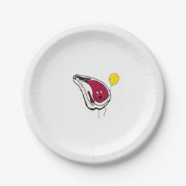 Plato De Papel Mejillas descaradas. Chuletas de cerdo, tema carne
