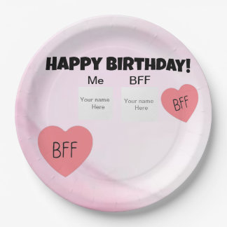 Plato De Papel Mejor amiga personalizada