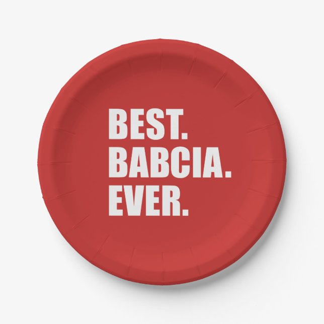 Plato De Papel Mejor Babcia de la abuela polaca (Anverso)
