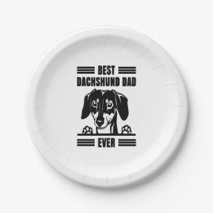 Plato De Papel Mejor Dachshund Dad Ever T Shirt