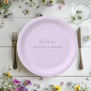 Plato De Papel ¡MEJOR DÍA DE LA VIDA! Boda moderna minimalista de