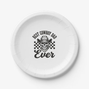 Plato De Papel Mejor diseño de camisa occidental de cráneo para p