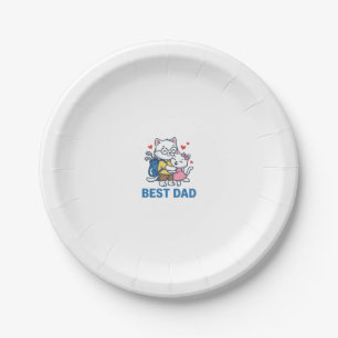 Plato De Papel Mejor diseño de vector de gato de golf de papá abr