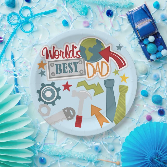 Plato De Papel Mejor Padre del Mundo (Fiesta)